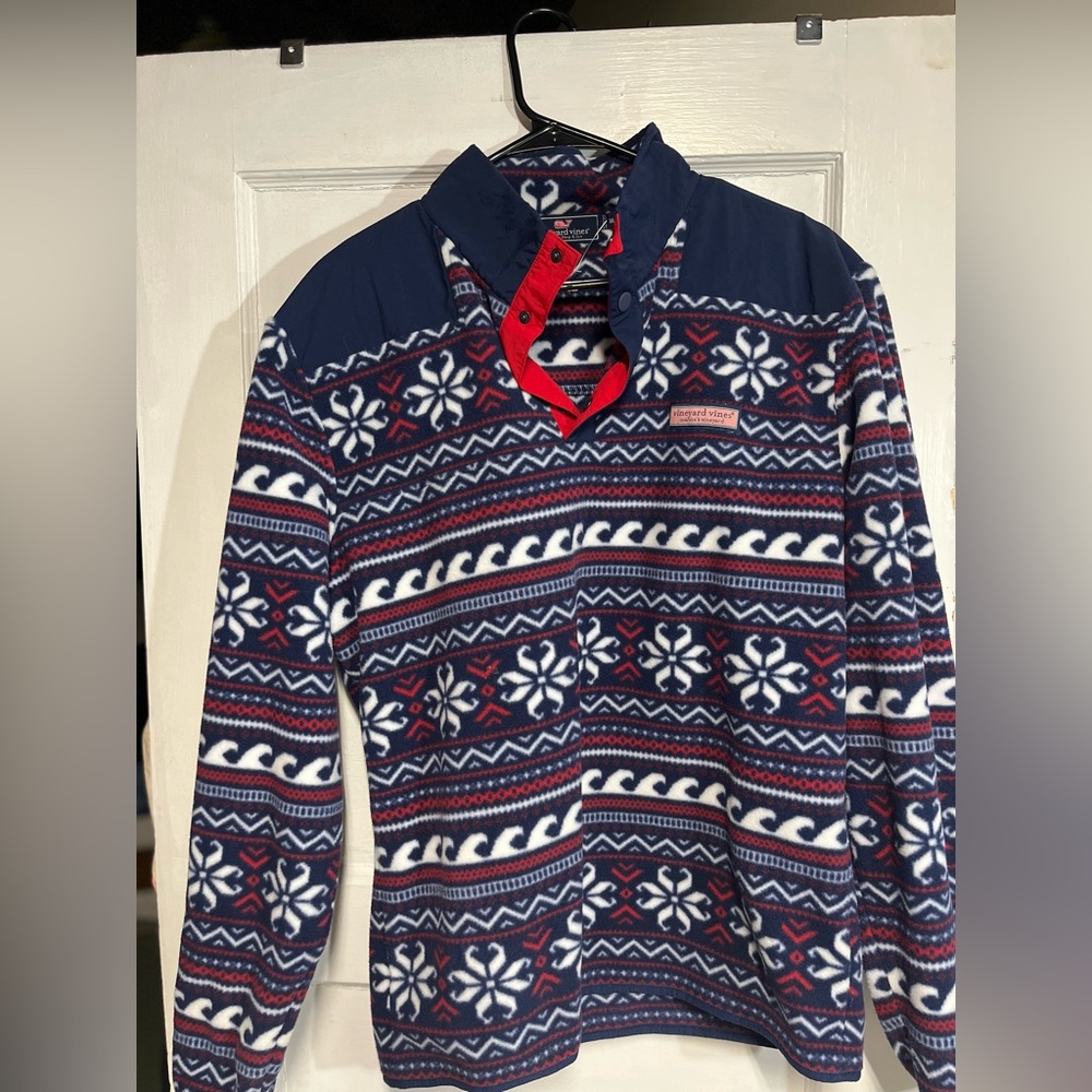 Men’s vineyard vines snap fleece pullover